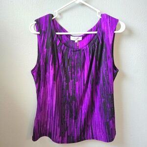 Calvin Klein Large Purple Black Stretchy Shell Tank